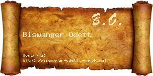 Biswanger Odett névjegykártya
